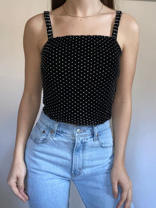 Christian Dior Crystal Embellished Top Size S