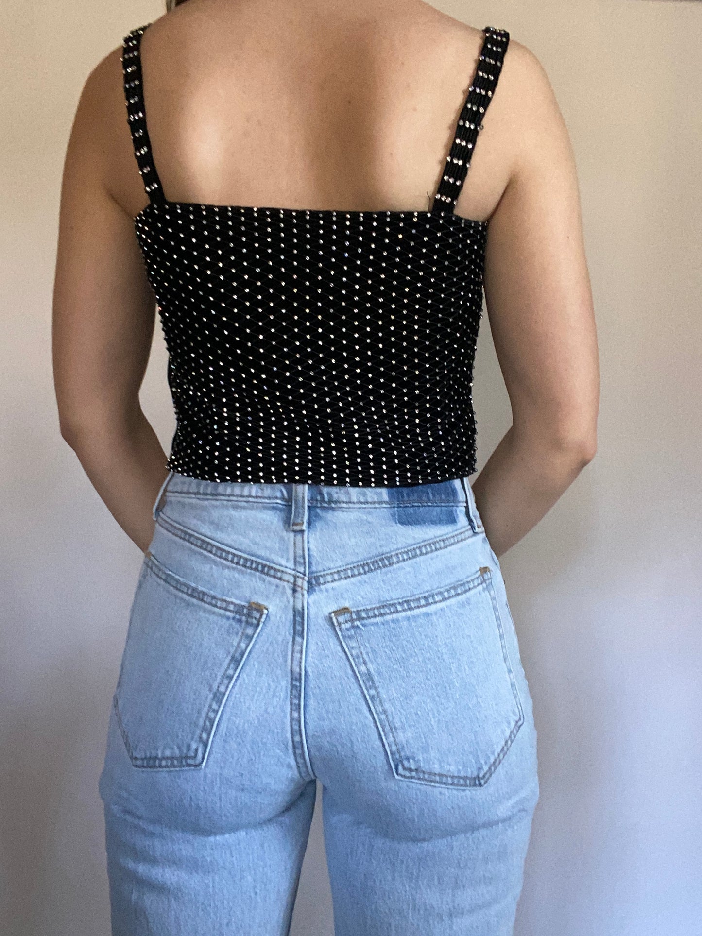 Christian Dior Crystal Embellished Top Size S