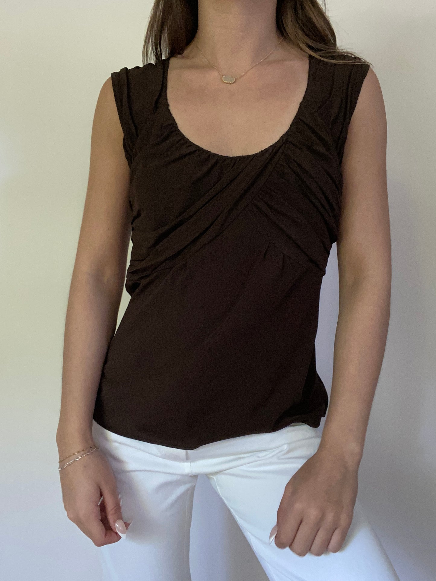 Christian Dior Boutique Draped Silk Tank Top Size S