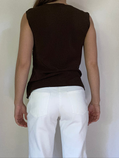Christian Dior Boutique Draped Silk Tank Top Size S