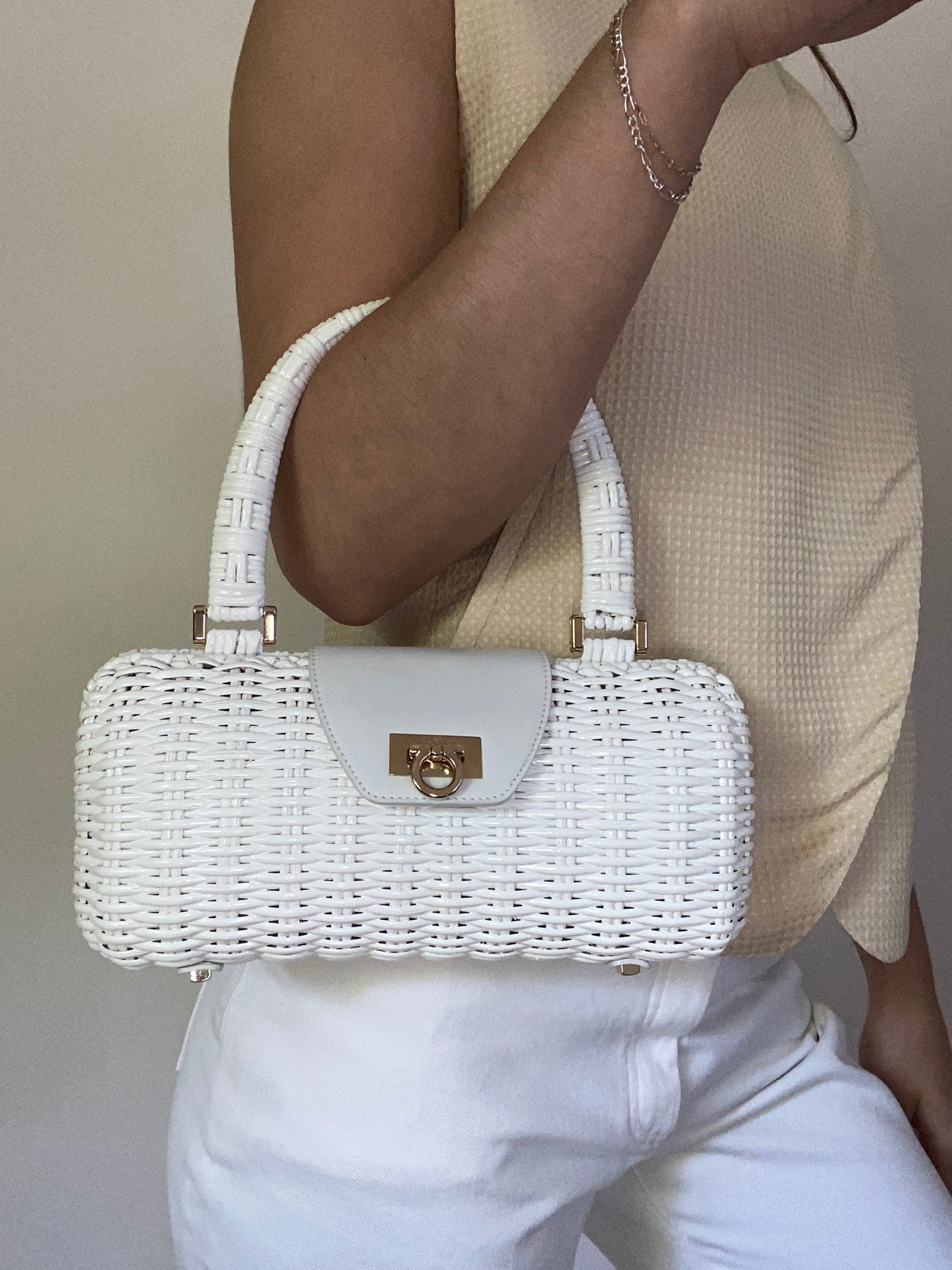 Salvatore Ferragamo Gancini Wicker Bag