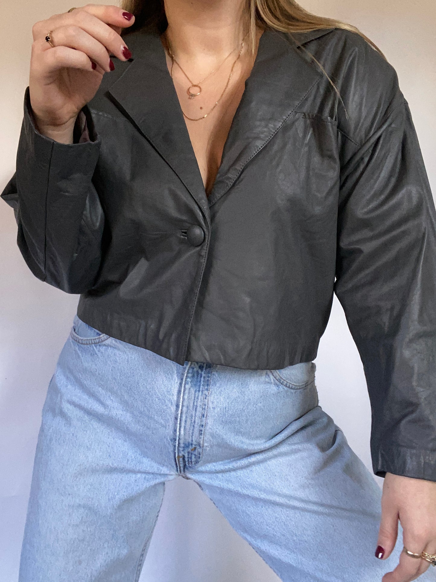 Christian Dior Gray Leather Jacket Size M/L