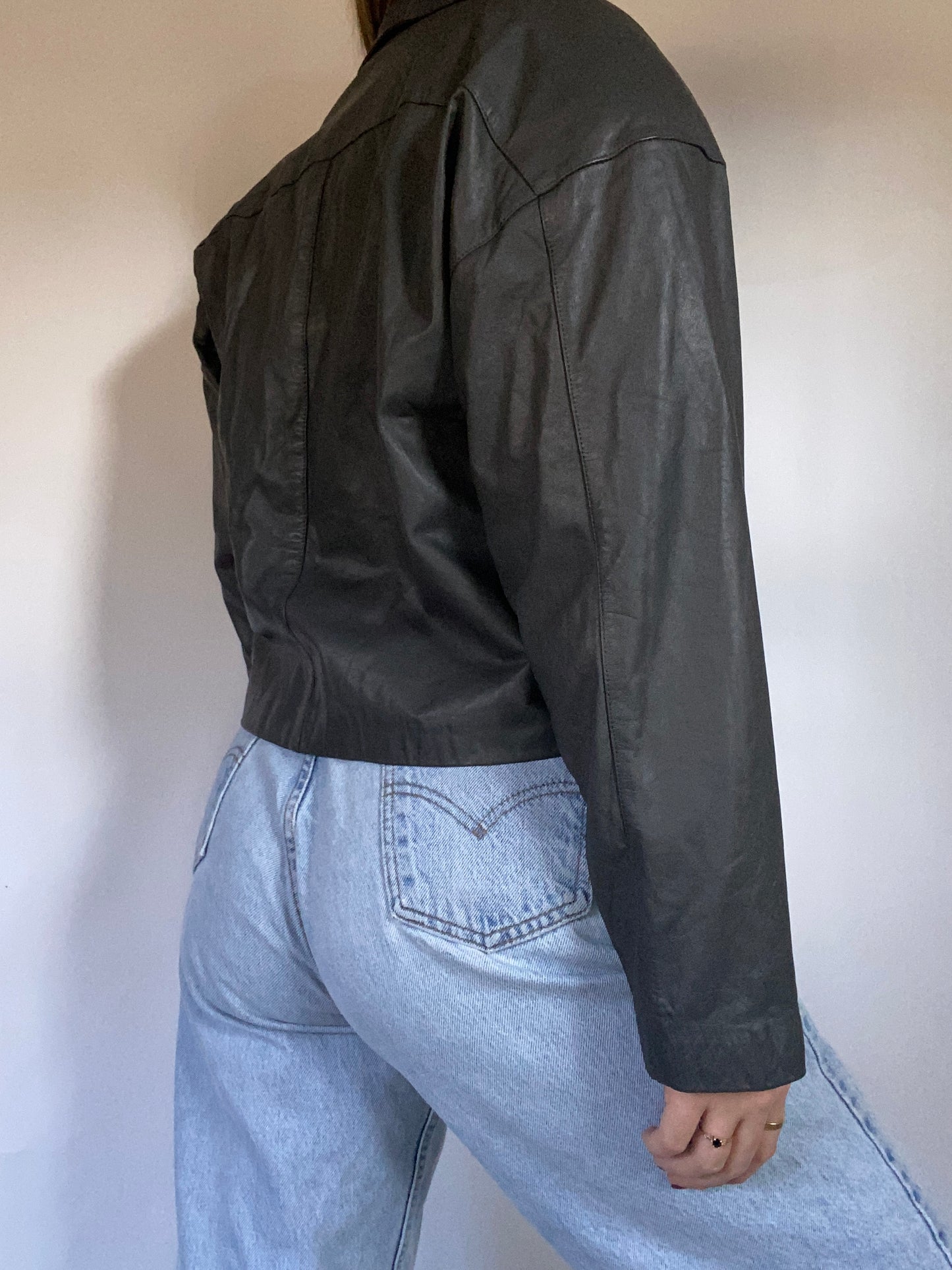 Christian Dior Gray Leather Jacket Size M/L