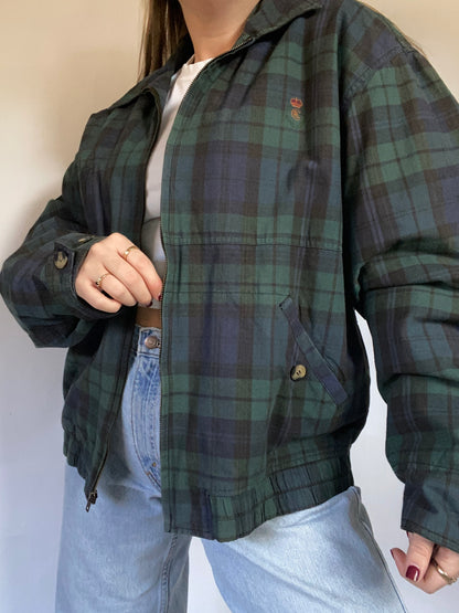 Vintage Ralph Lauren Plaid Bomber Jacket Size L