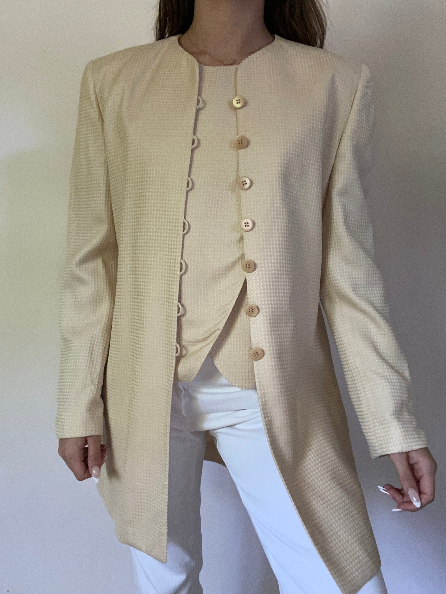 Giorgio Armani Textured Blazer and Matching Top Set Size S