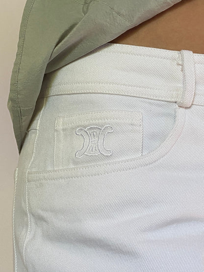 Celine Logo White Denim Size 00