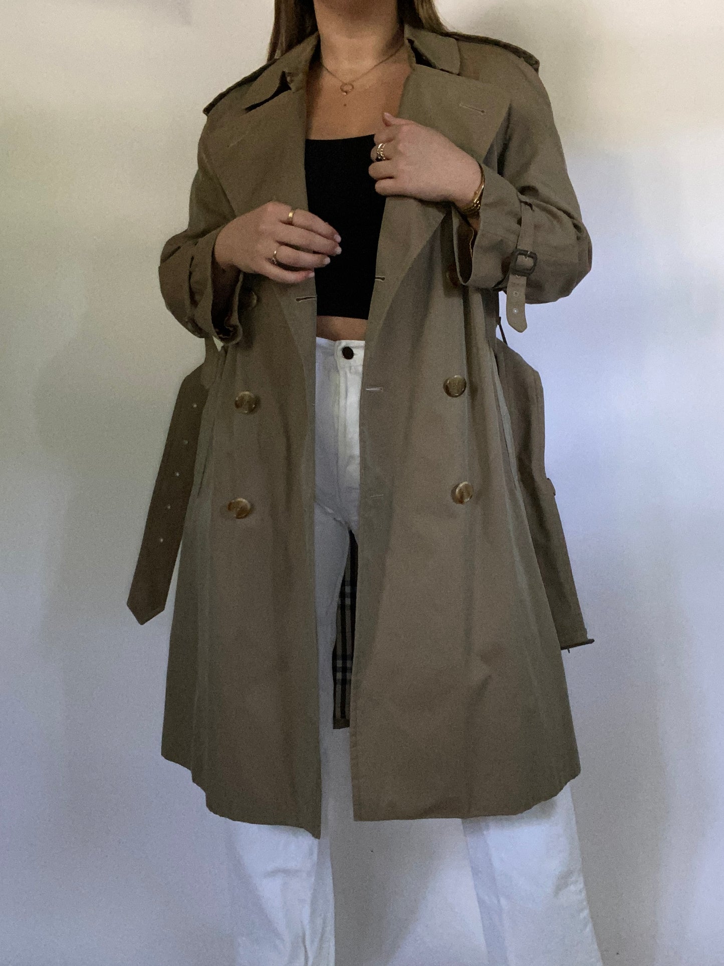 Burberry Nova Check Green Trench Size M