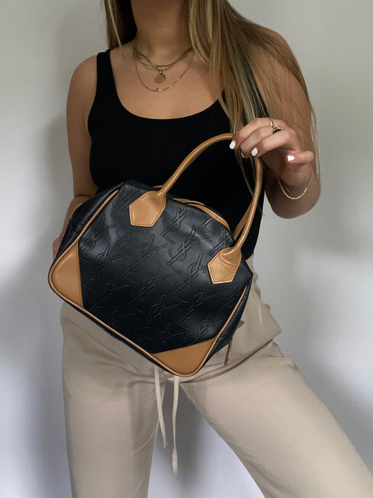 Yves Saint Laurent Leather Logo Handbag