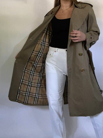Burberry Nova Check Green Trench Size M