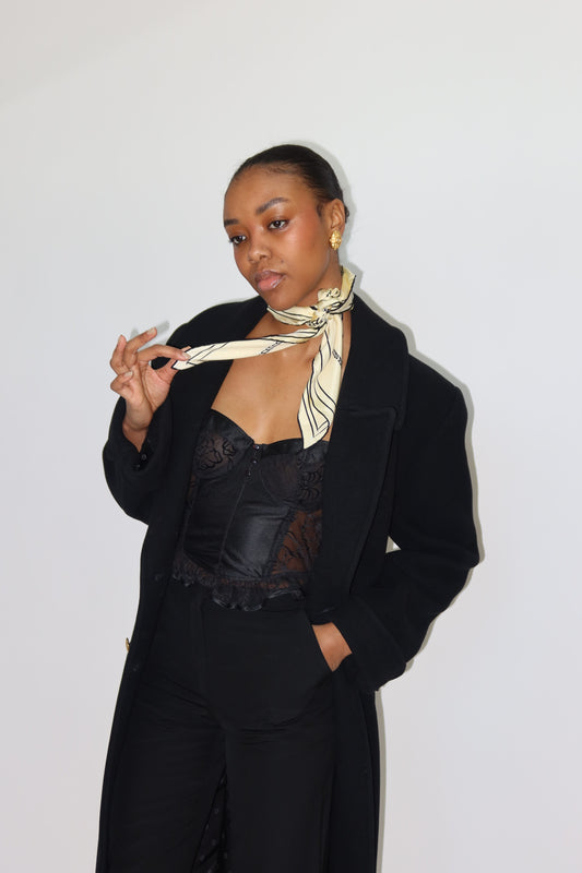 Christian Dior Black Lace Corset Bustier Size M