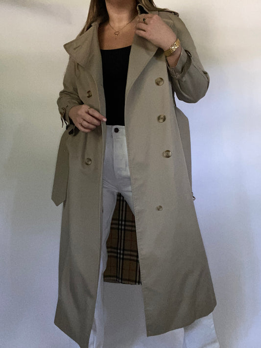 Burberry Nova Check Khaki Trench Size S/M