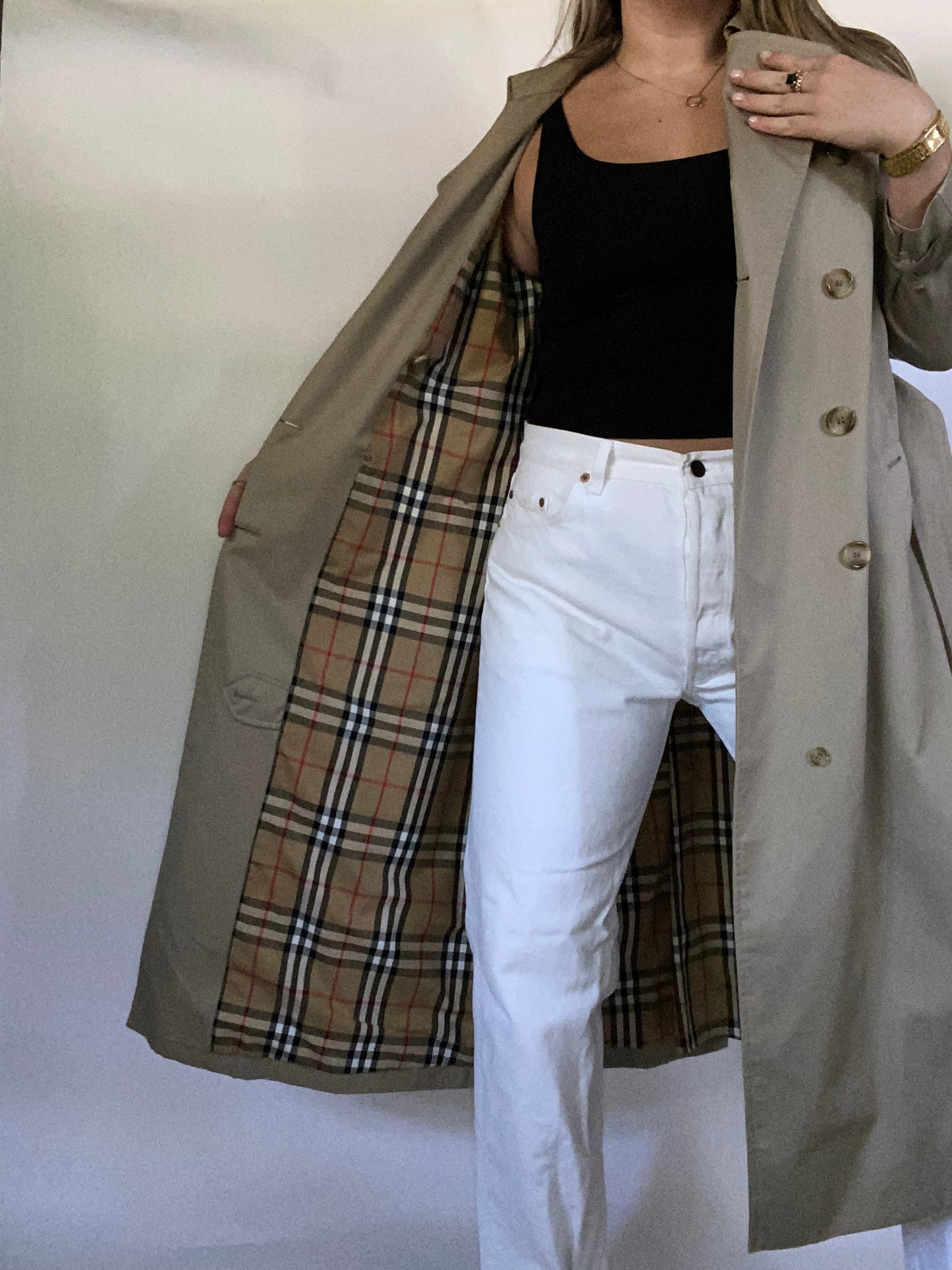 Burberry Nova Check Khaki Trench Size S/M