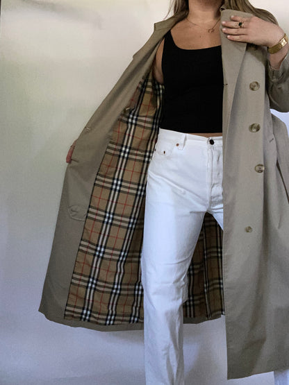 Burberry Nova Check Khaki Trench Size S/M