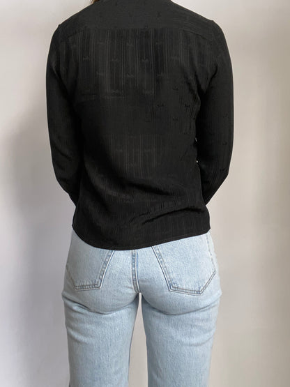 Celine Logo Silk Long Sleeve Size S/M