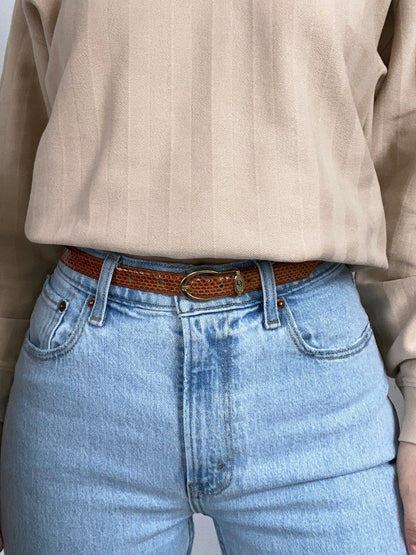 Christian Dior Brown Leather Belt Size S/M