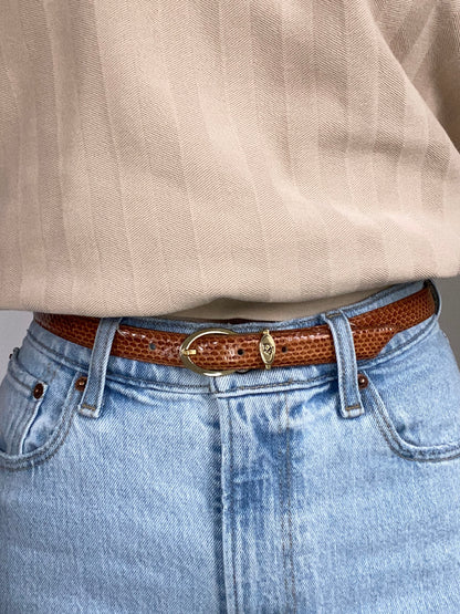 Christian Dior Brown Leather Belt Size S/M