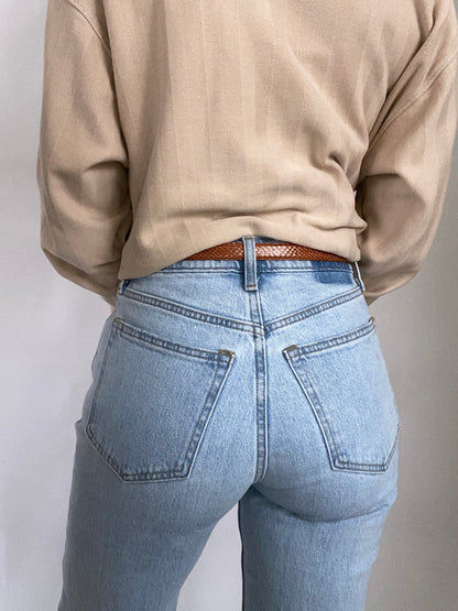 Christian Dior Brown Leather Belt Size S/M