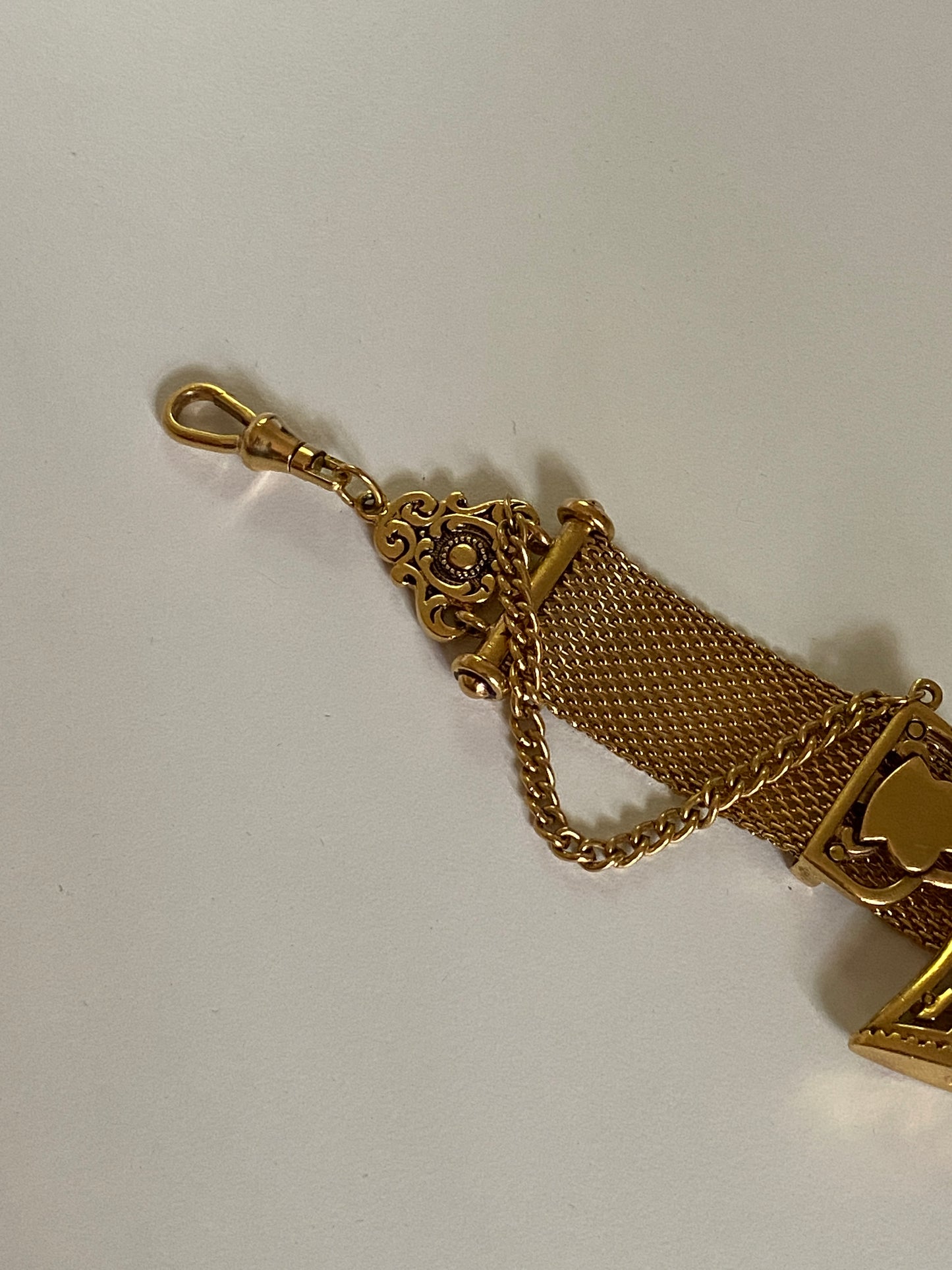 Rare Vintage Ralph Lauren Gold Mesh Charm Bracelet