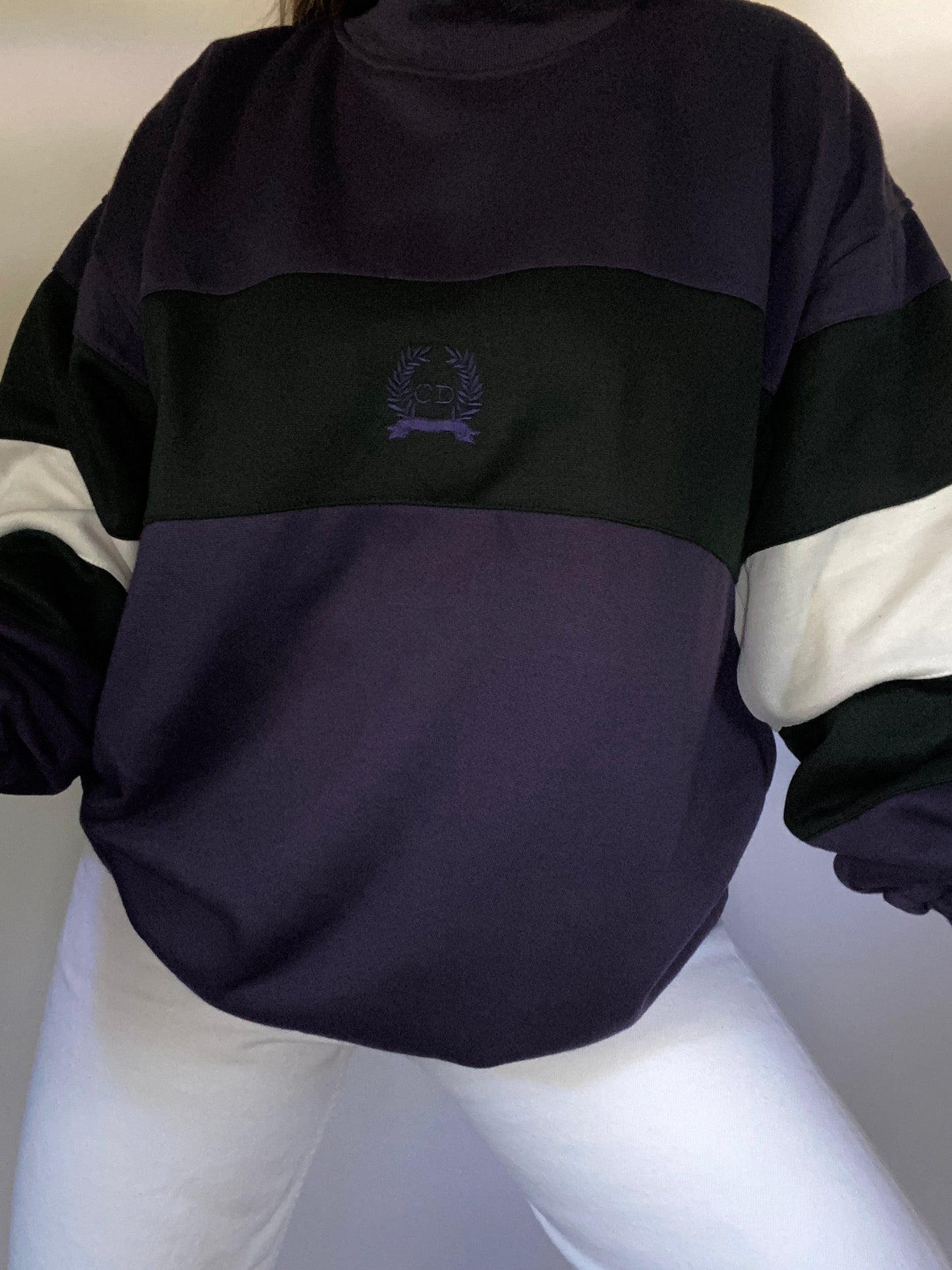 Christian Dior Colorblock Pullover Sweatshirt Size XL