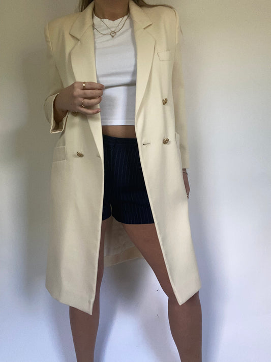 Ivory Double Breasted Trench Size S/M