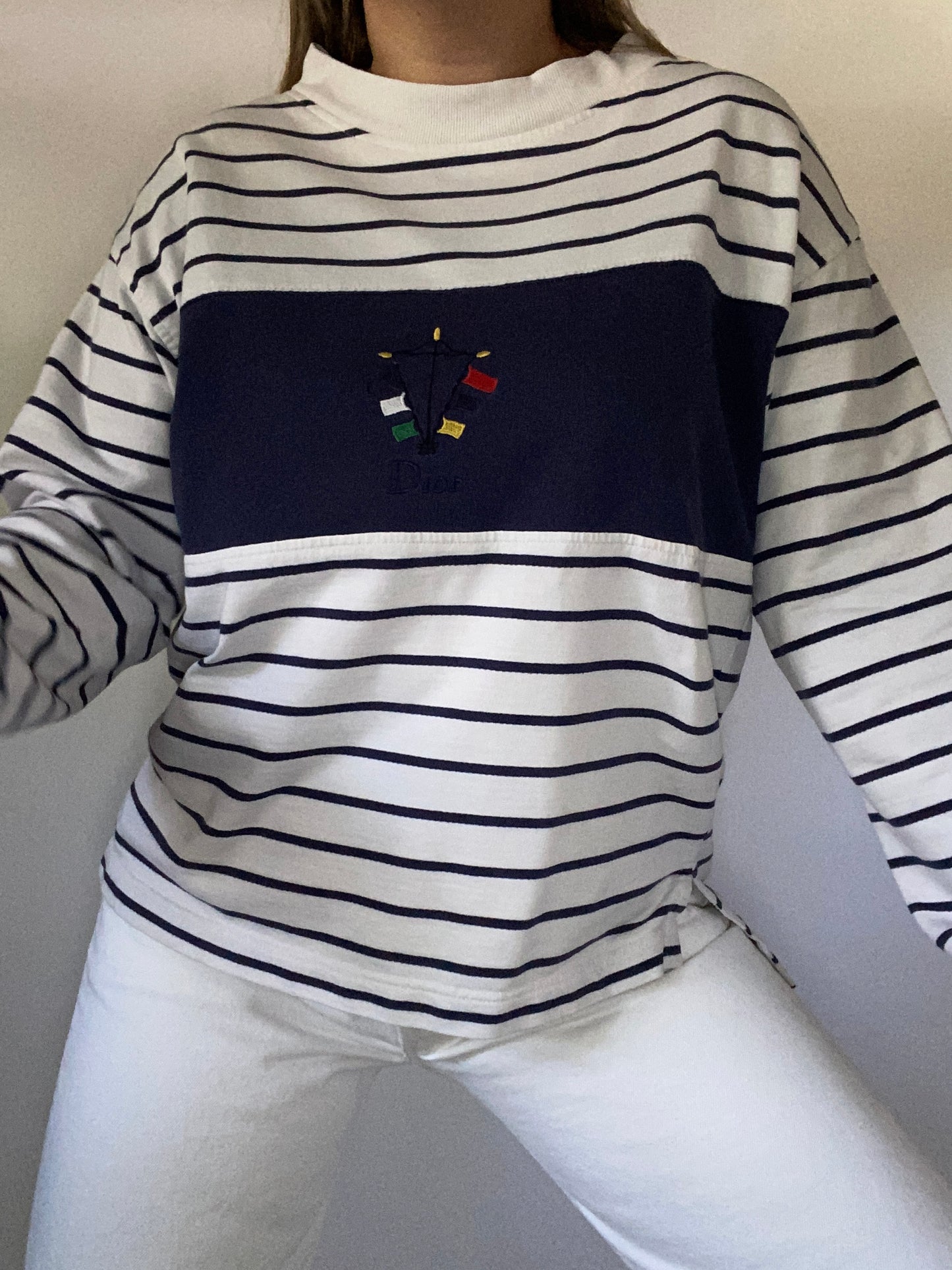Rare Christian Dior Striped Mariner Crewneck Size M