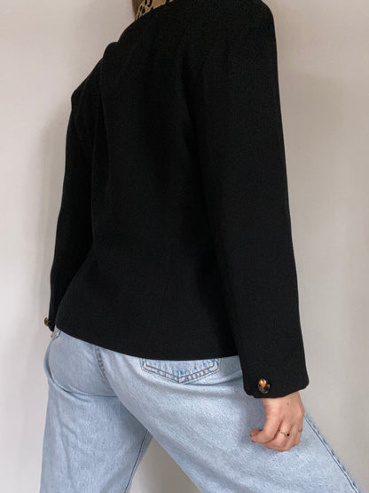 Christian Dior Leopard Accent Blazer Size L