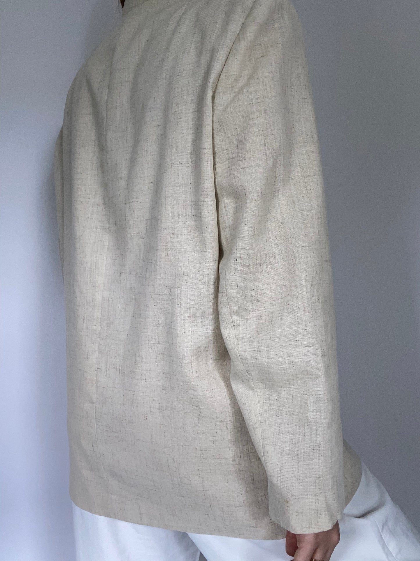 Beige Linen Suiting Blazer Size M/L