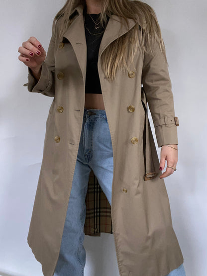 Burberry Nova Check Khaki Trench Size S/M