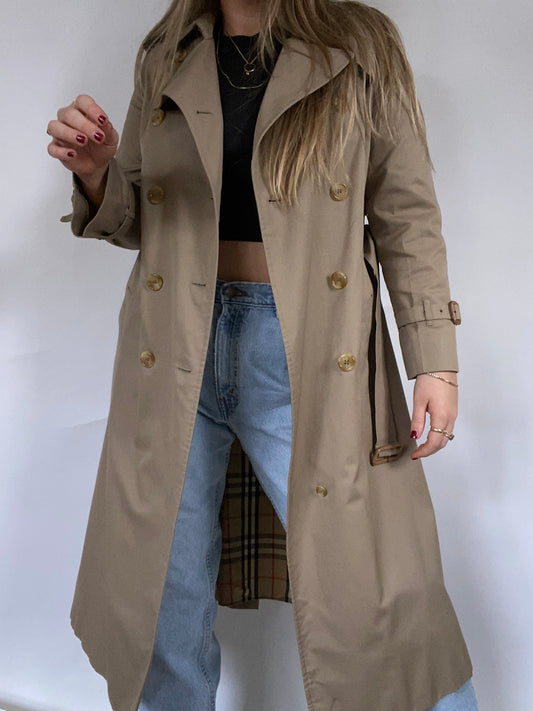 Burberry Nova Check Khaki Trench Size S/M