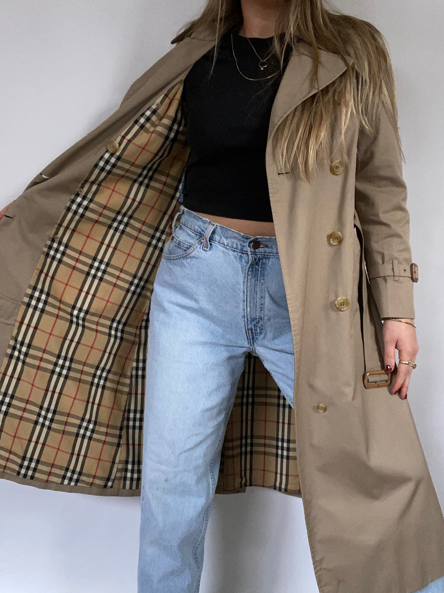 Burberry Nova Check Khaki Trench Size S/M