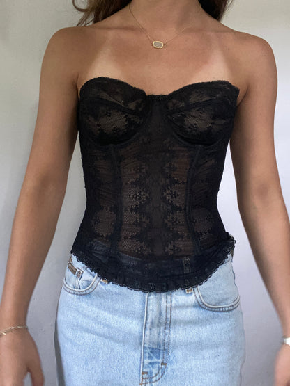 Christian Dior Lace Underwire Bustier Corset Top Size S