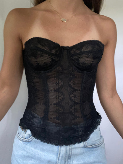 Christian Dior Lace Underwire Bustier Corset Top Size S
