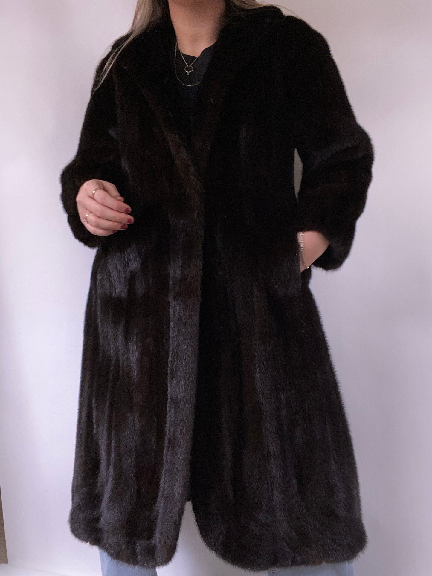 Full Length Genuine Fur Size M