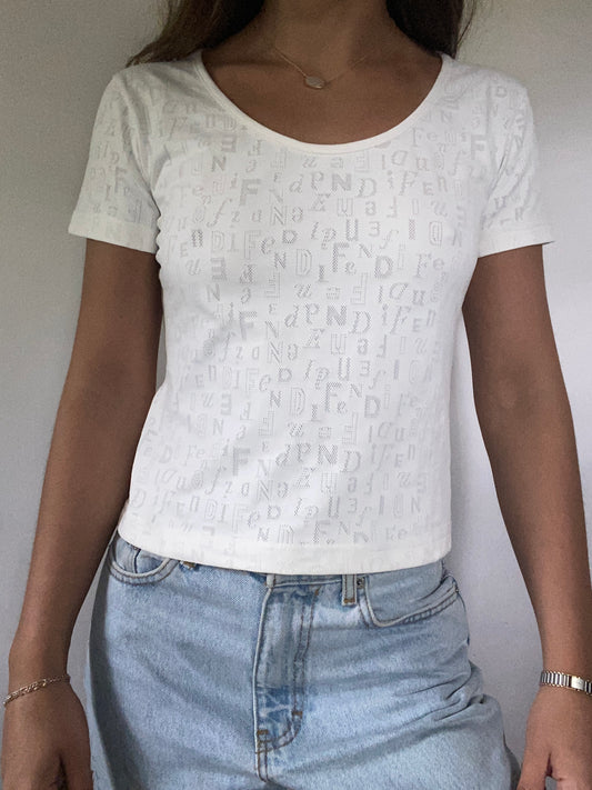 Fendi Monogram Jacquard Logo Top Size XS/S