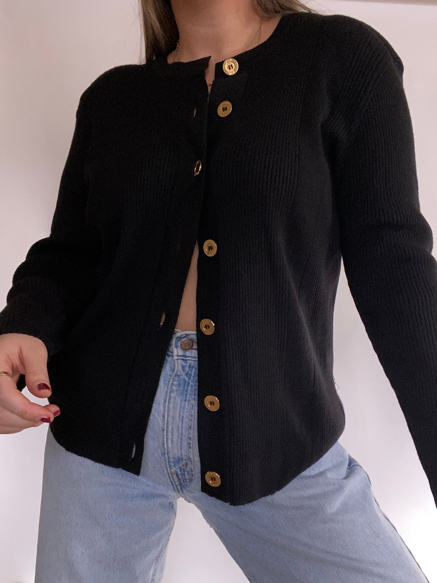 Yves Saint Laurent Logo Button Cardigan Size M/L