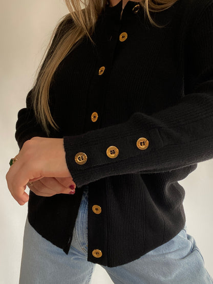 Yves Saint Laurent Logo Button Cardigan Size M/L
