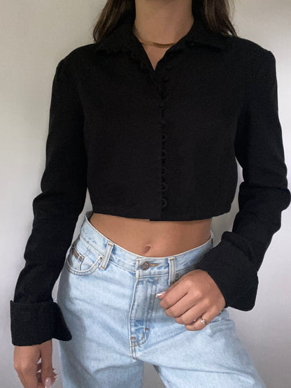 Ralph Lauren Structured Loop Button Top Size S/M