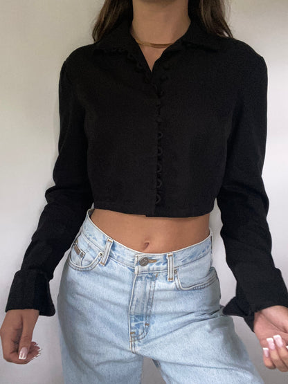 Ralph Lauren Structured Loop Button Top Size S/M
