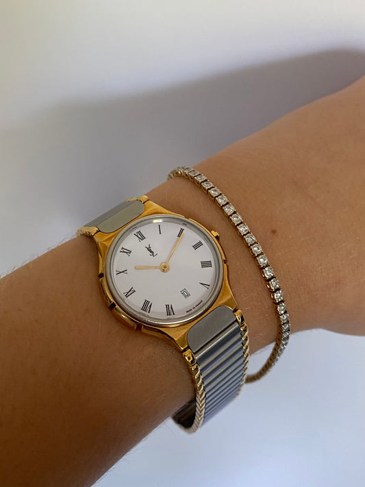 Yves Saint Laurent Two Toned Watch