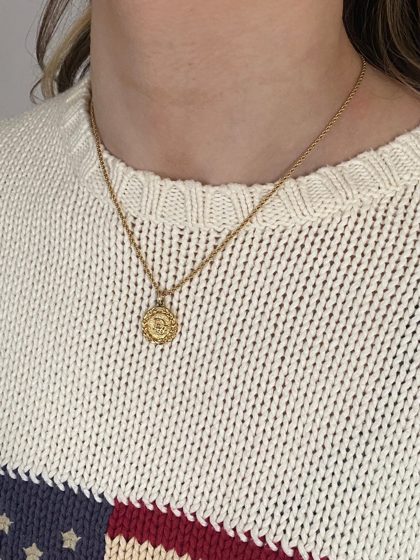 Dior Logo Pendant Necklace