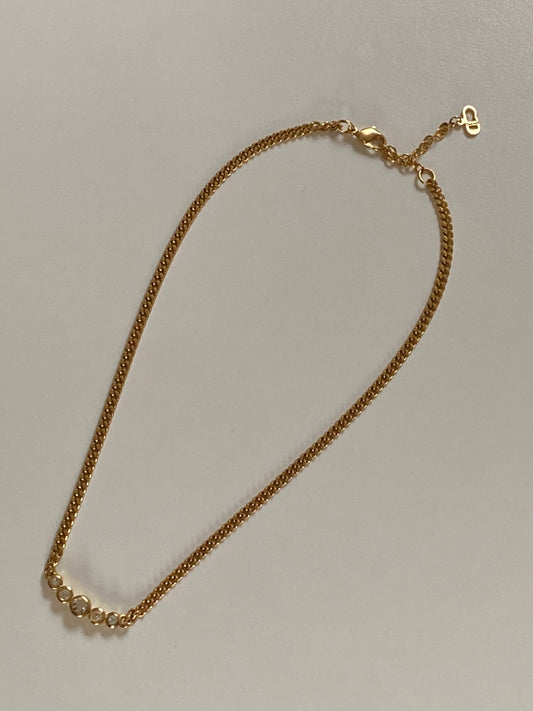 Dior Curb Chain Necklace with Crystals