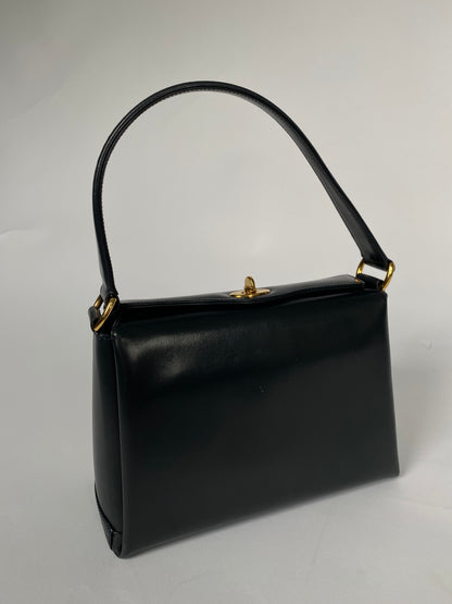 Gucci Navy Leather Turnlock Bag