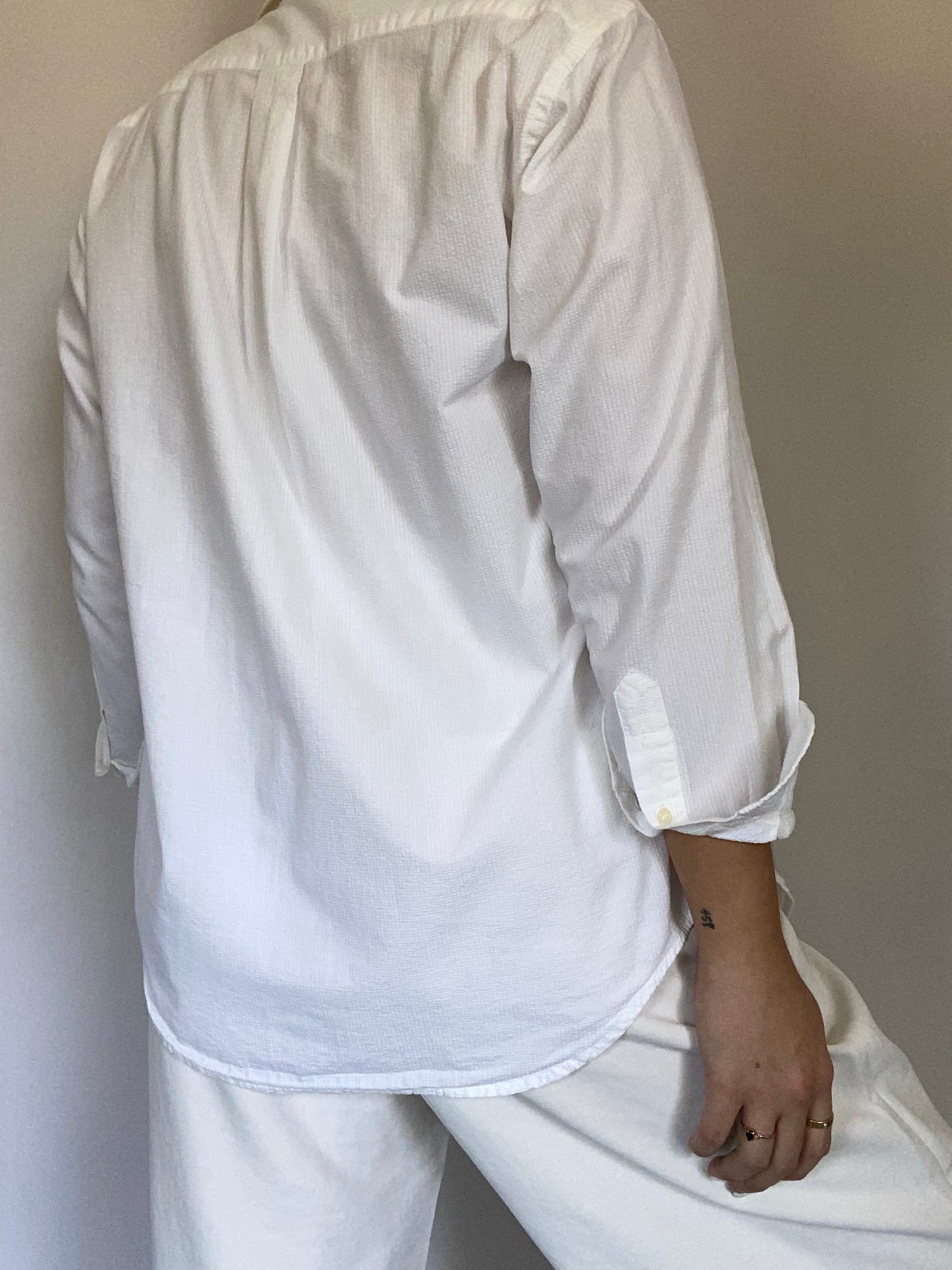 Ralph Lauren Textured White Button Up Size M