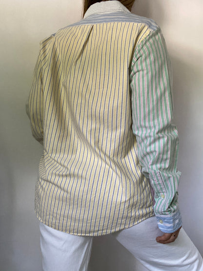 Polo Ralph Lauren Mixed Stripe Patchwork Button Down Size M
