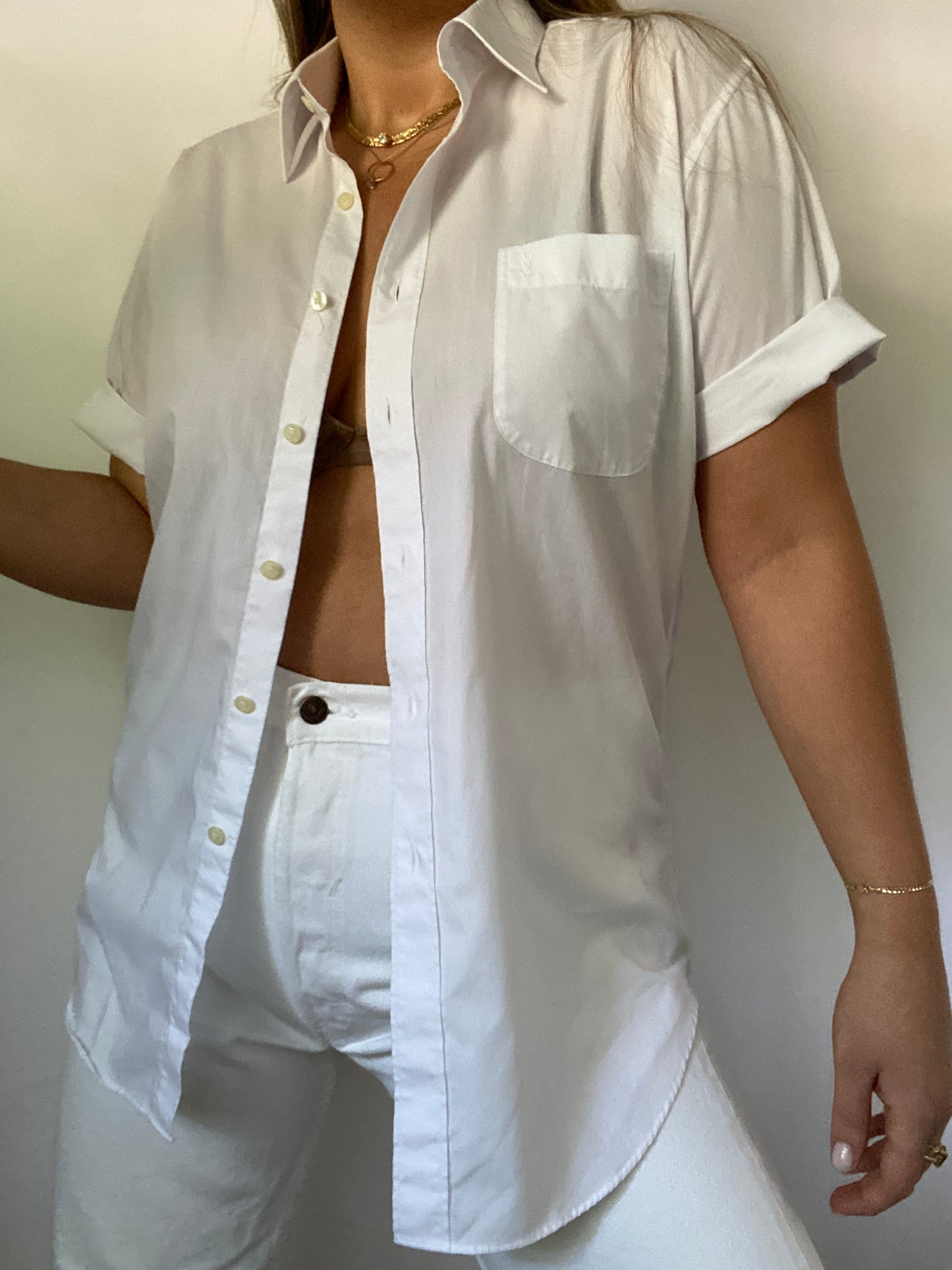 Yves Saint Laurent Short Sleeve Button Down Size M
