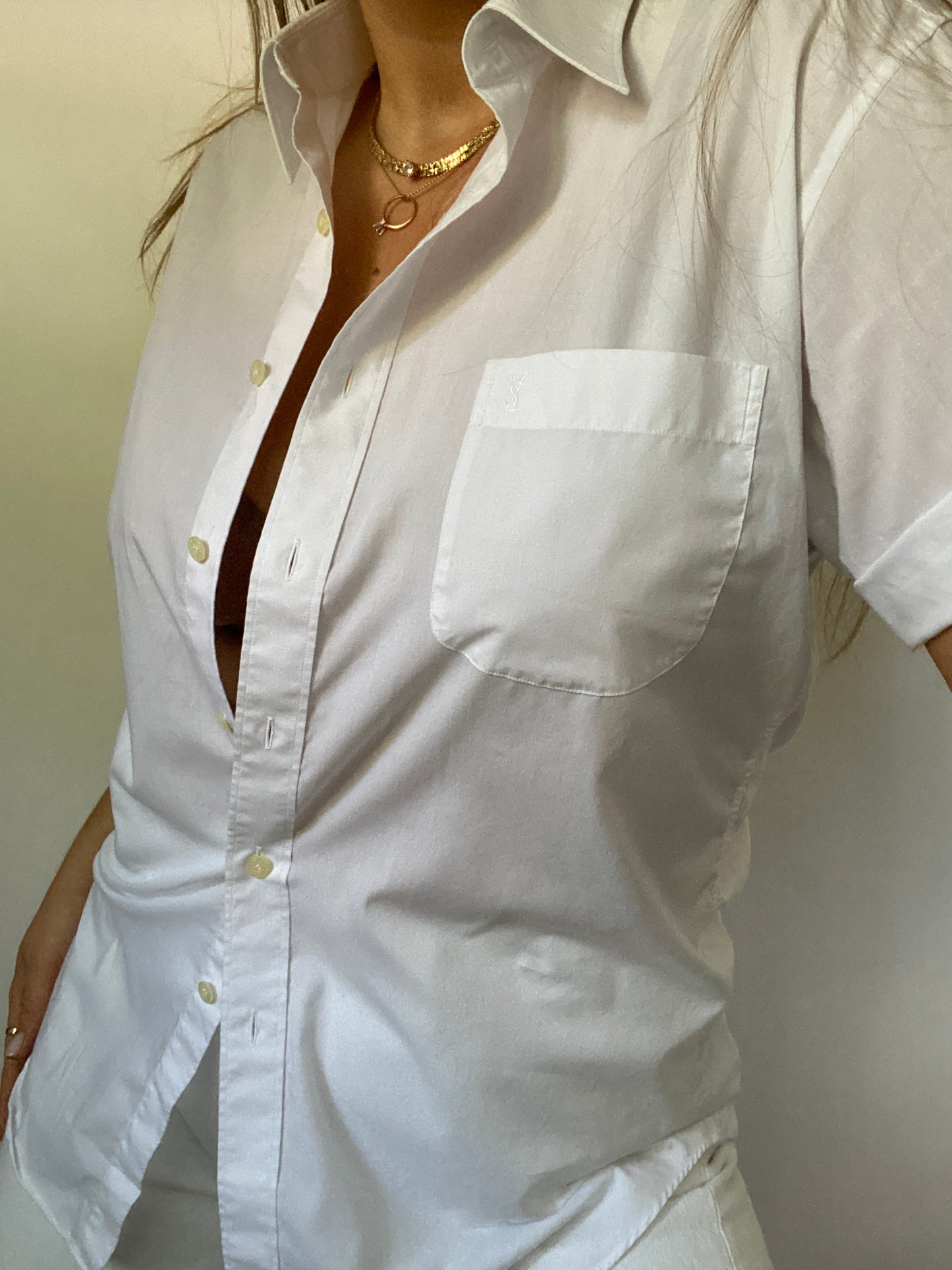 Yves Saint Laurent Short Sleeve Button Down Size M