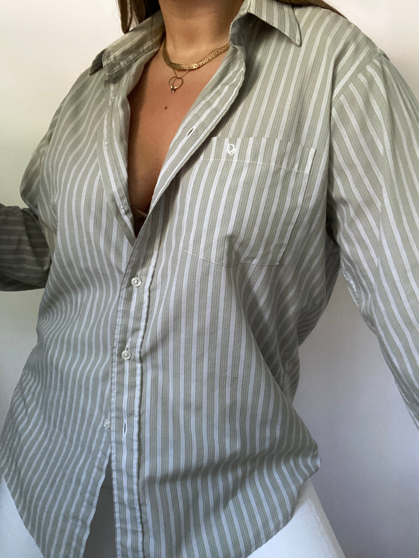 Christian Dior Pinstripe Button Down Size M/L
