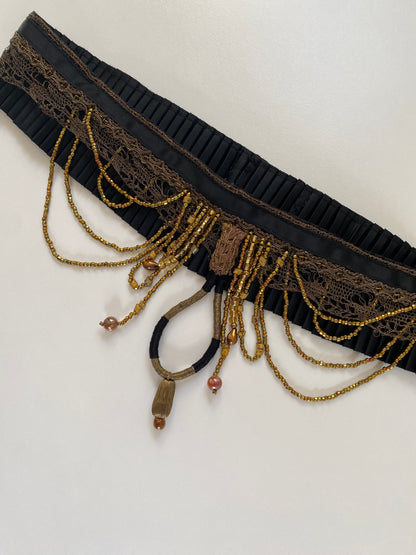 Emanuel Ungaro Satin Beaded Belt Size XS