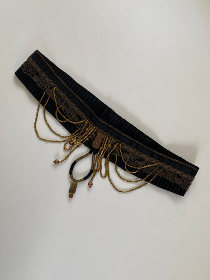 Emanuel Ungaro Satin Beaded Belt Size XS