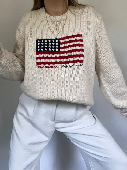 Ralph Lauren Knit Logo Crewneck Sweater Size L
